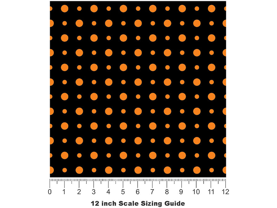 Pumpkin Orange Polka Dot Vinyl Film Pattern Size 12 inch Scale~Rwraps Pumpkin Orange Polka Dot Sizing Chart~2