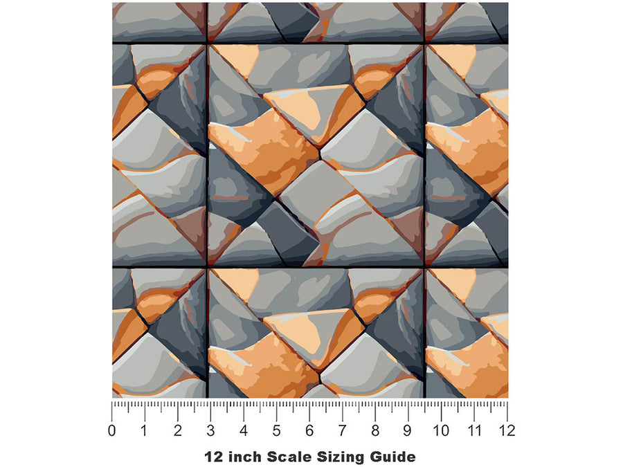 Pumpkin Square Tile Vinyl Film Pattern Size 12 inch Scale~Rwraps Pumpkin Square Tile Sizing Chart~3