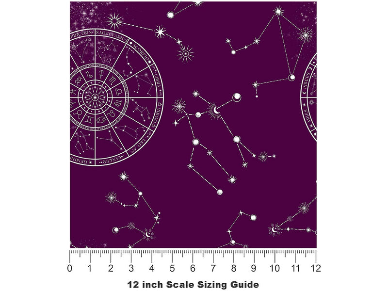 Purple Aeons Astrology Vinyl Film Pattern Size 12 inch Scale~Rwraps Purple Aeons Astrology Sizing Chart~2