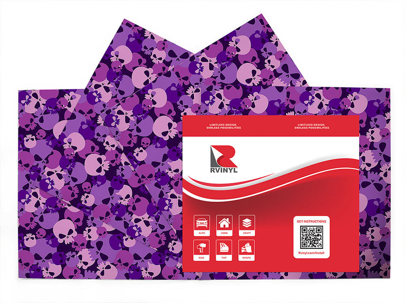 purple calvaria skull and bones Craft Vinyl Sheet Pack