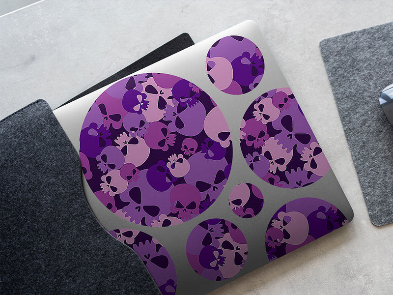purple calvaria skull and bones DIY Laptop Stickers