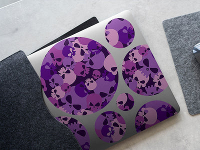 purple calvaria skull and bones DIY Laptop Stickers