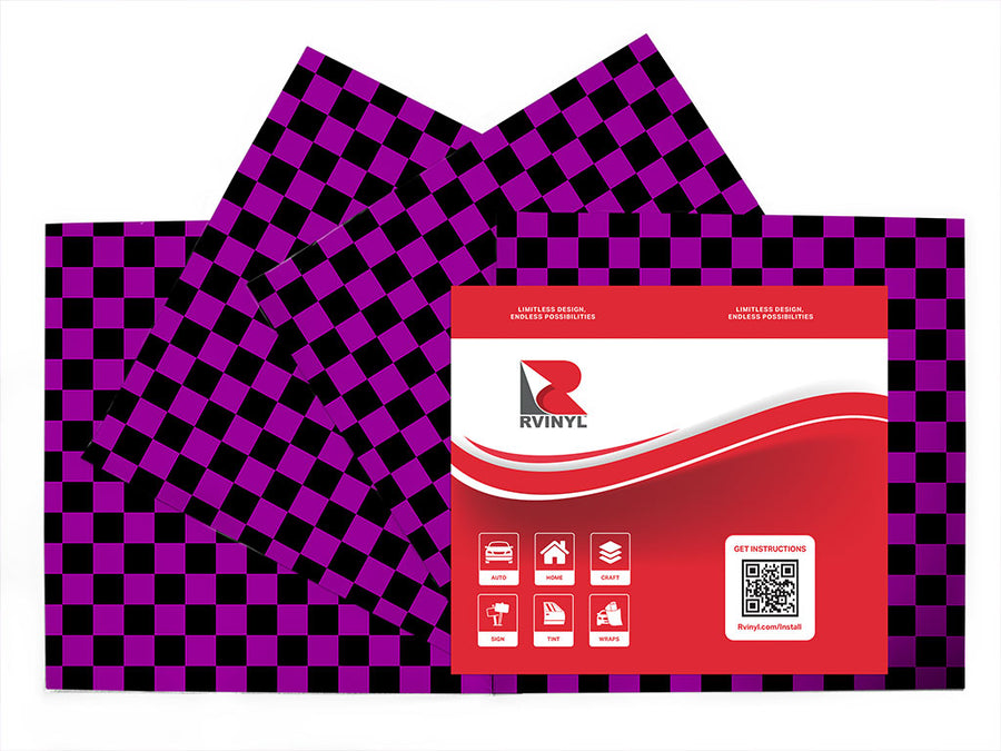 purple checkered Craft Vinyl Sheet Pack