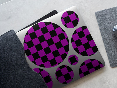purple checkered DIY Laptop Stickers
