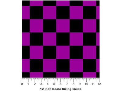 Purple Name3 Checkered Vinyl Film Pattern Size 12 inch Scale~Rwraps Purple Name3 Checkered Sizing Chart~3