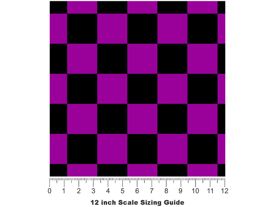 Purple Name3 Checkered Vinyl Film Pattern Size 12 inch Scale~Rwraps Purple Name3 Checkered Sizing Chart~3