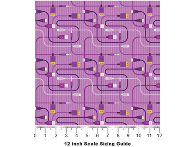 Purple Cords Technology Vinyl Film Pattern Size 12 inch Scale~Rwraps Purple Cords Technology Sizing Chart~3