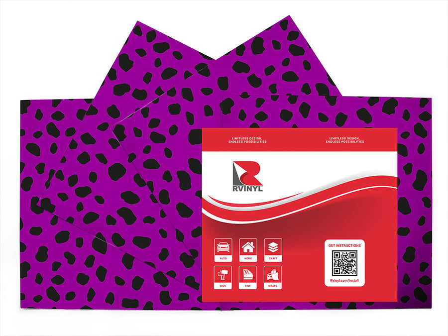 purple dalmation animal print Craft Vinyl Sheet Pack