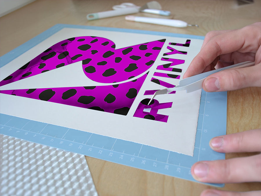 purple dalmation animal print Easy Weed Craft Vinyl
