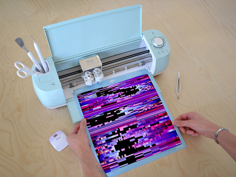 Purple Distortion Technology Vinyl Film Pattern Size 12 inch Scale~Rwraps Purple Distortion Technology Sizing Chart~3