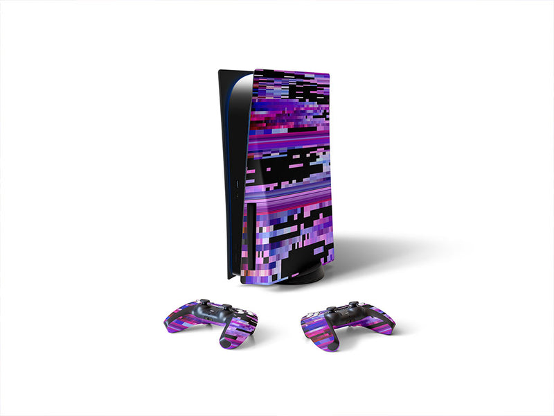 Purple Distortion Technology Wrapped Golf Cart