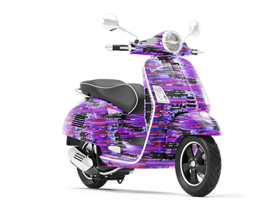 Purple Distortion Technology Vespa Scooter Wrap Film
