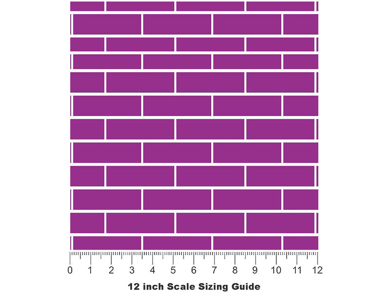 Purple  Brick Vinyl Film Pattern Size 12 inch Scale~Rwraps Purple  Brick Sizing Chart~3