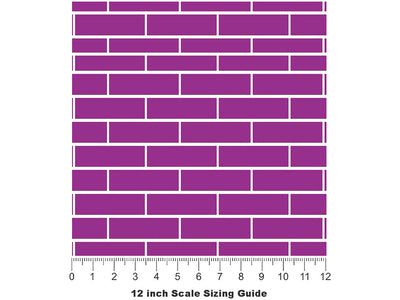 Purple  Brick Vinyl Film Pattern Size 12 inch Scale~Rwraps Purple  Brick Sizing Chart~3