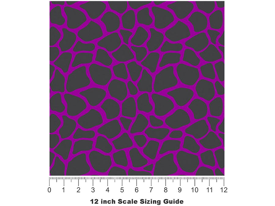 Purple Giraffe Vinyl Film Pattern Size 12 inch Scale~Rwraps Purple Giraffe Sizing Chart~3