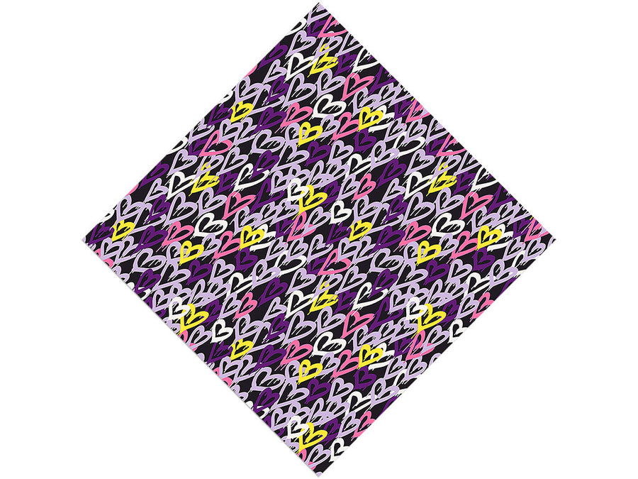 Purple Hearts Graffiti Vinyl Wrap Pattern