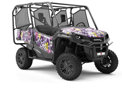 Purple Hearts Graffiti Utility Vehicle Vinyl Wrap