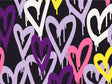 Purple Hearts Graffiti Vinyl Wrap Pattern~Rwraps Series 914 Digitally Printed Vinyl Wrap~0