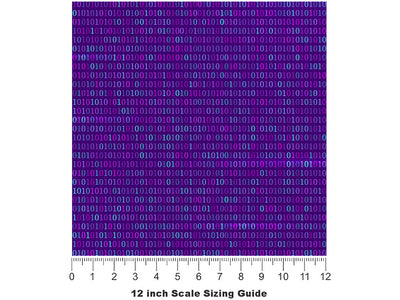 Purple Matrix Technology Vinyl Film Pattern Size 12 inch Scale~Rwraps Purple Matrix Technology Sizing Chart~3