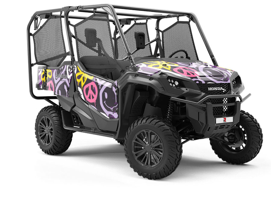 Purple Peace Graffiti Utility Vehicle Vinyl Wrap