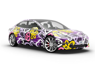 Purple Peace Graffiti Vehicle Vinyl Wrap