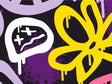 Purple Peace Graffiti Vinyl Wrap Pattern~Rwraps Series 914 Digitally Printed Vinyl Wrap~0