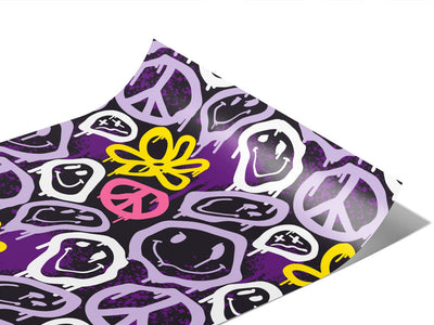 Purple Peace Graffiti Vinyl Wraps~Rwraps Series 914 Digitally Printed Vinyl Wrap~1