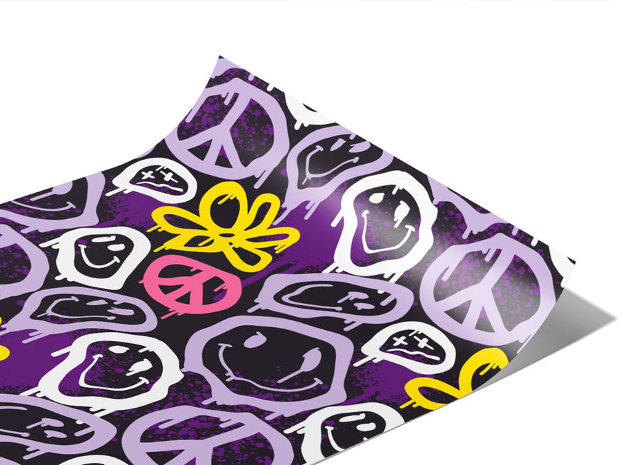 Purple Peace Graffiti Vinyl Wraps~Rwraps Series 914 Digitally Printed Vinyl Wrap~1