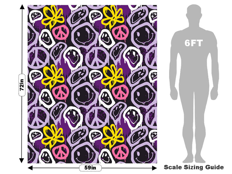 Purple Peace Graffiti Vehicle Wrap Scale~Rwraps Series 914 Purple Peace Graffiti Measurements~2