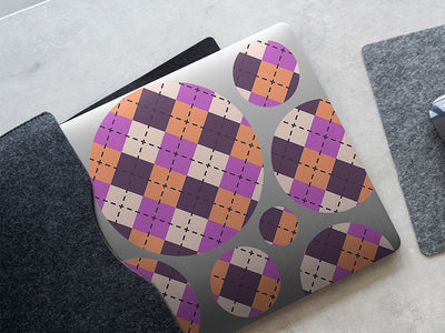 purple penchant argyle DIY Laptop Stickers