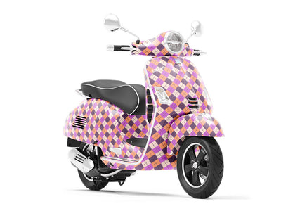 Purple Penchant Argyle Vespa Scooter Wrap Film