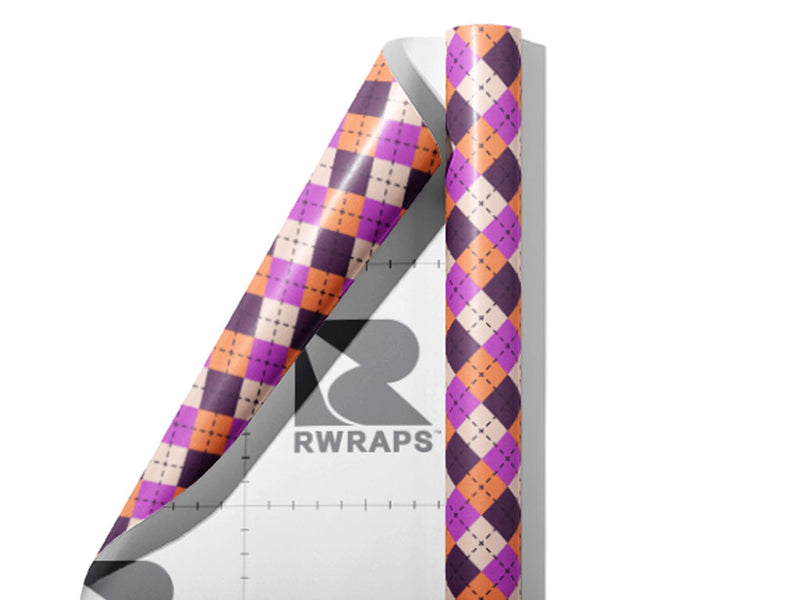 Purple Penchant Argyle Wrap Film Sheets~Rwraps Series 914 Purple Penchant Argyle Scrolled Sheet~3
