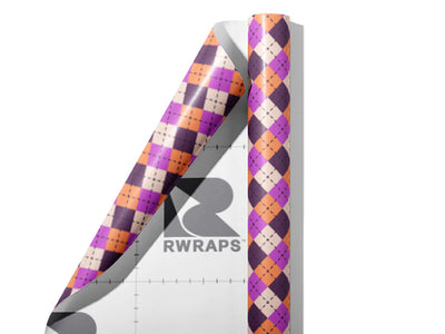 Purple Penchant Argyle Wrap Film Sheets~Rwraps Series 914 Purple Penchant Argyle Scrolled Sheet~3