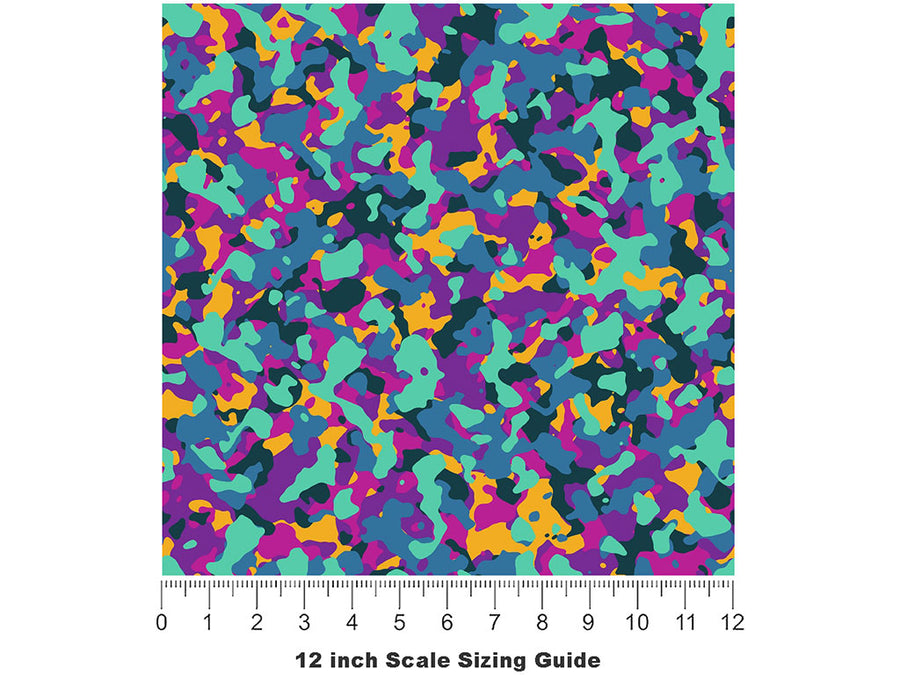 Purple Shower Camouflage Vinyl Film Pattern Size 12 inch Scale~Rwraps Purple Shower Camouflage Sizing Chart~3