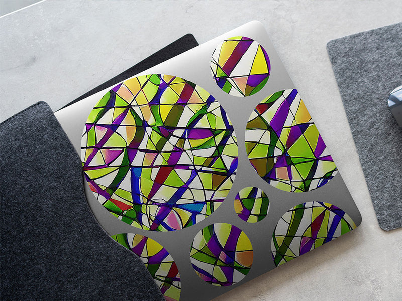 purple slashes stained glass DIY Laptop Stickers