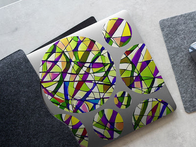 purple slashes stained glass DIY Laptop Stickers