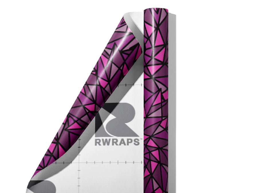 Purple Star Stained Glass Wrap Film Sheets~Rwraps Series 914 Purple Star Stained Glass Scrolled Sheet~3