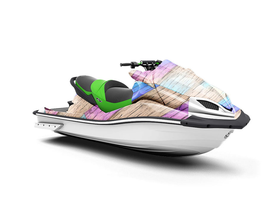 Purple Streaks Wooden Parquet Jet Ski Vinyl Customized Wrap