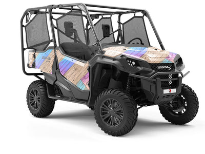 Purple Streaks Wooden Parquet Utility Vehicle Vinyl Wrap