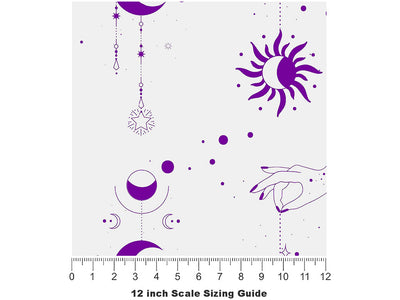 Purple Suns Astrology Vinyl Film Pattern Size 12 inch Scale~Rwraps Purple Suns Astrology Sizing Chart~2