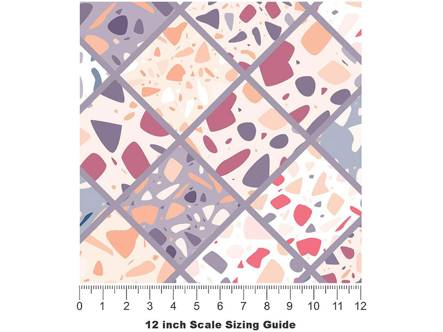 Purple Tile Vinyl Film Pattern Size 12 inch Scale~Rwraps Purple Tile Sizing Chart~3
