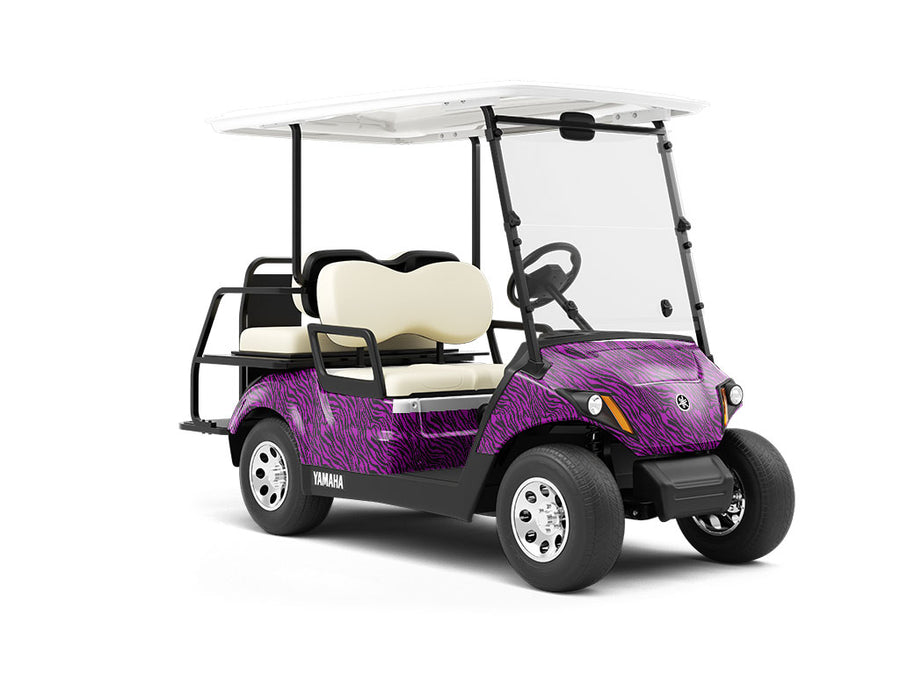Purple Tiger Wrapped Golf Cart