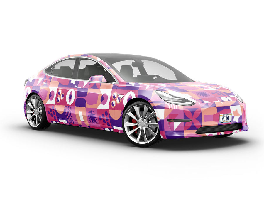 Purple Wine Mosaic Vehicle Vinyl Wrap