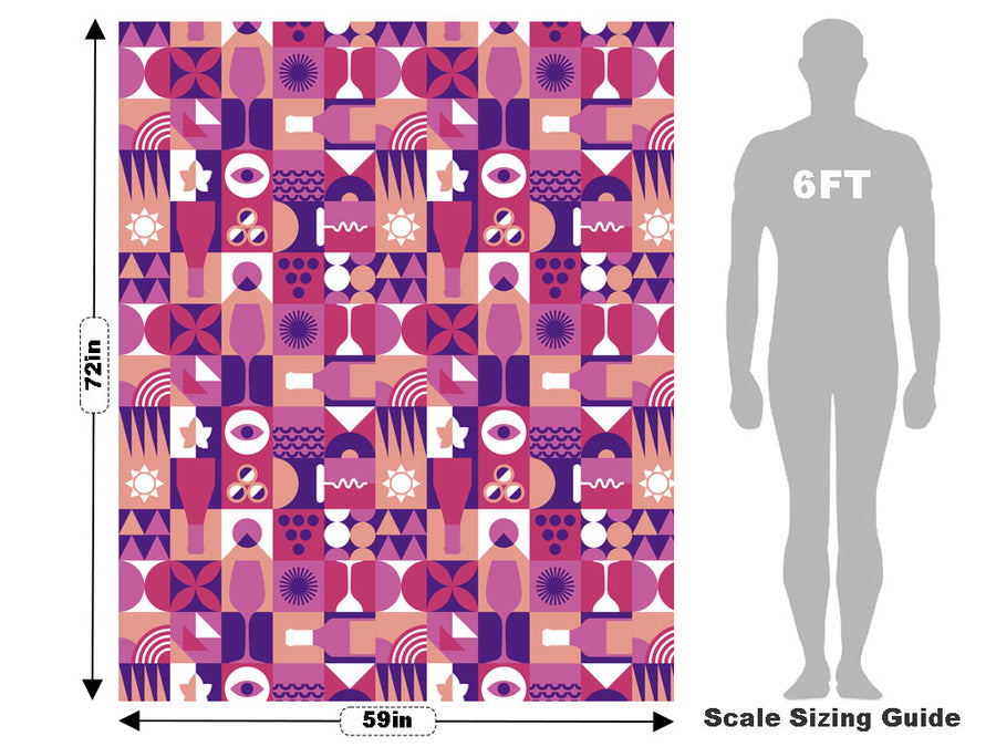 Purple Wine Mosaic Vehicle Wrap Scale~Rwraps Series 914 Purple Wine Mosaic Measurements~1