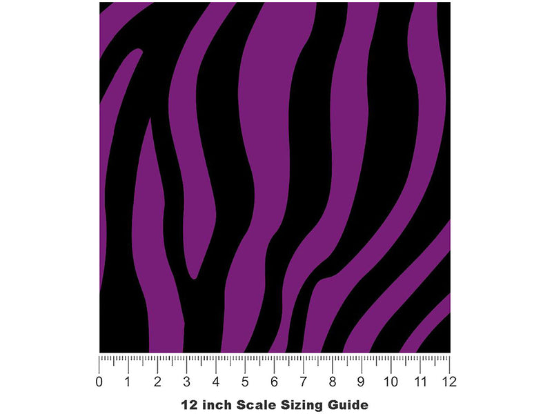 Purple Zebra Vinyl Film Pattern Size 12 inch Scale~Rwraps Purple Zebra Sizing Chart~3