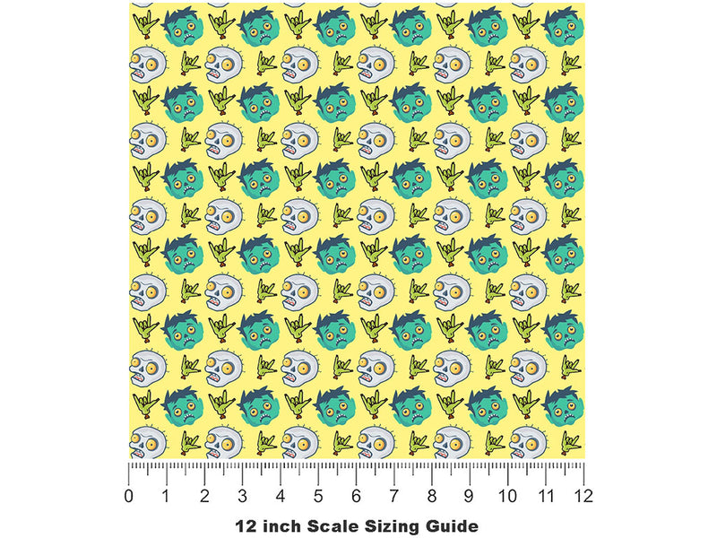Pushing Daisies Zombie Vinyl Film Pattern Size 12 inch Scale~Rwraps Pushing Daisies Zombie Sizing Chart~2