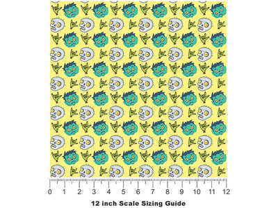 Pushing Daisies Zombie Vinyl Film Pattern Size 12 inch Scale~Rwraps Pushing Daisies Zombie Sizing Chart~2