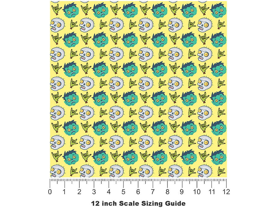 Pushing Daisies Zombie Vinyl Film Pattern Size 12 inch Scale~Rwraps Pushing Daisies Zombie Sizing Chart~2
