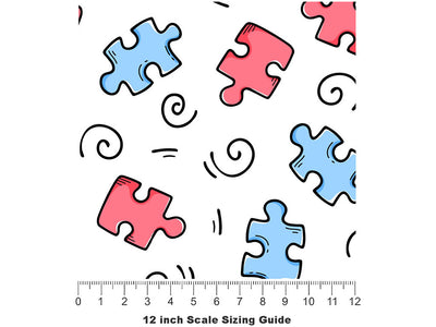 Puzzle Pastels Hobby Vinyl Film Pattern Size 12 inch Scale~Rwraps Puzzle Pastels Hobby Sizing Chart~2