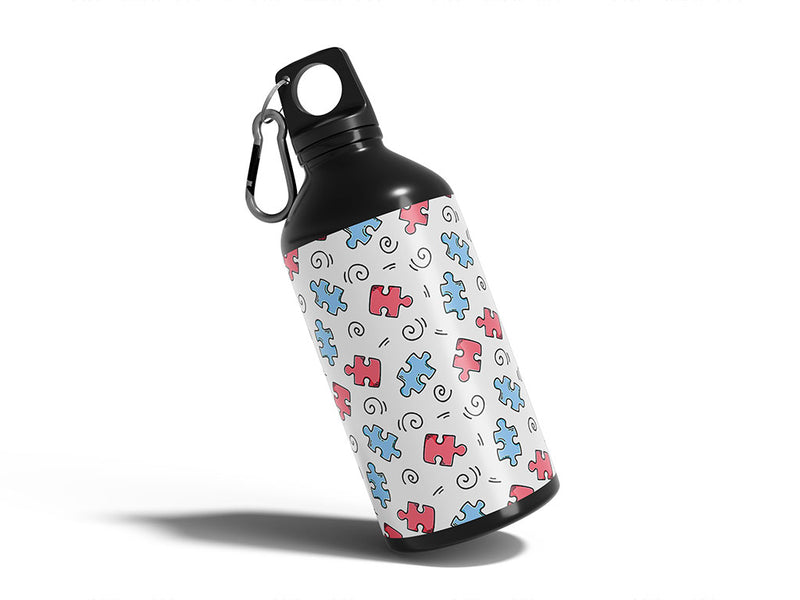 puzzle pastels hobby Water Bottle DIY Stickers